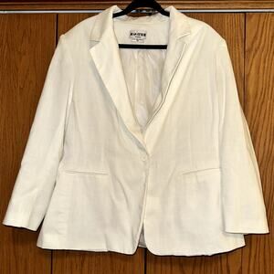 Joan Leslie Women's Plus Size 18W White Double Breasted Button Close Blazer